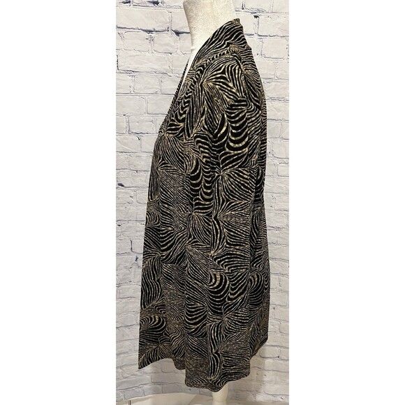 Drapers & Damons Open Cardigan Womens Animal Print Black & Gold Long Sleeves 1X - Picture 3 of 6